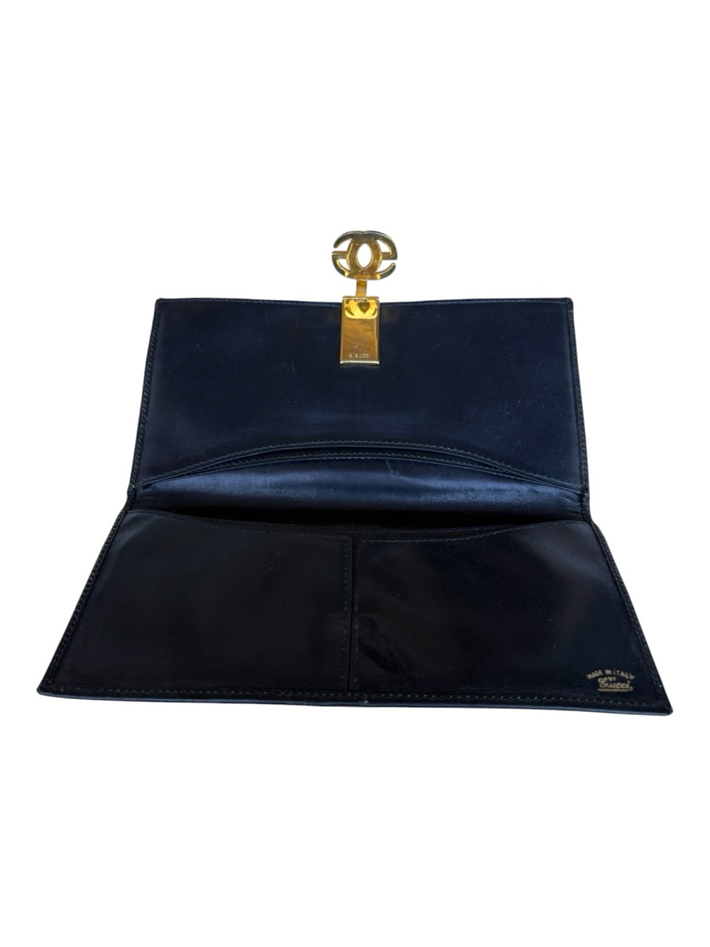 Gucci GG Vintage Canvas Continental Wallet Gold Interlocking Double G - Picture 7 of 8